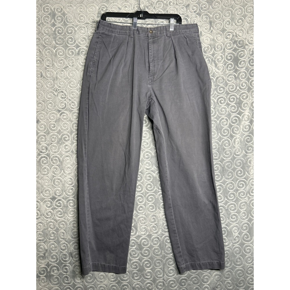 Ralph Lauren Mens Pleated Dress‎ Pants Gray 36x32 Chino Casual Trousers